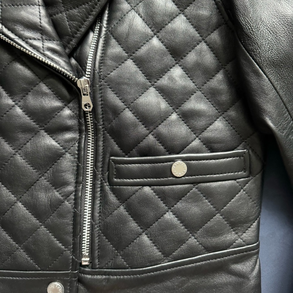 (NWT) Sandro - Ewan Leather Quilted Biker Jacket - Picture 8 of 12